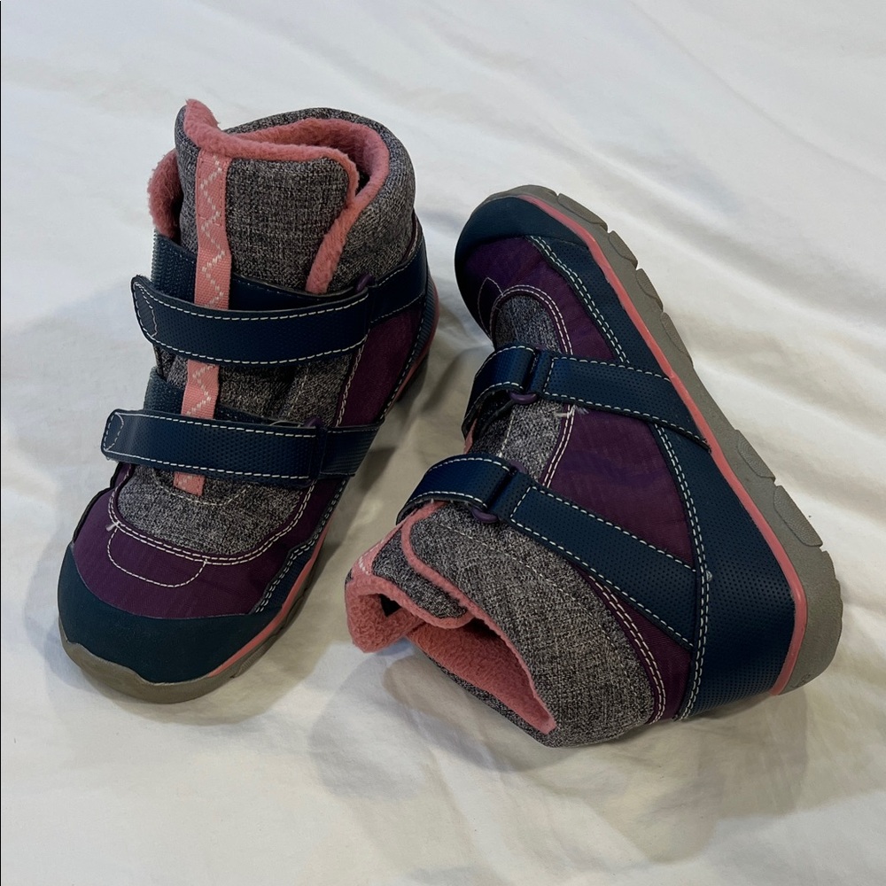 See Kai Run Navy and Pink Kids' Boots